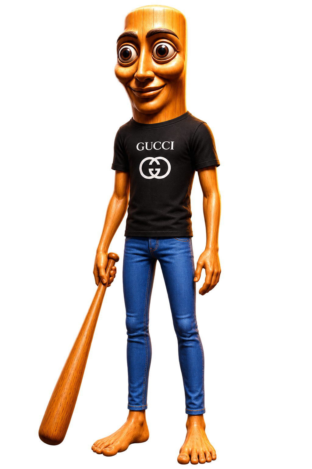 Gucci Gucci Gucci Sahur holding a wooden bat